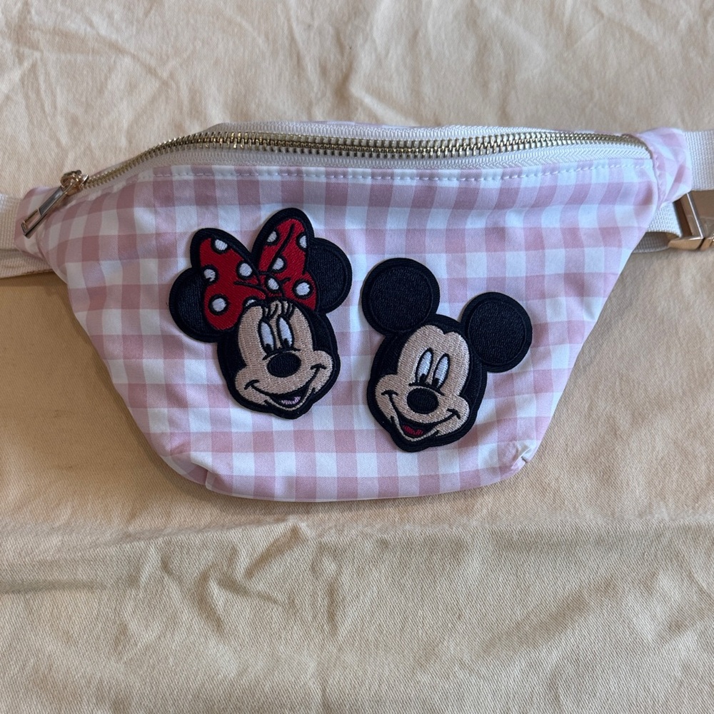 Pink Checkered Mickey Mouse Waist Bag